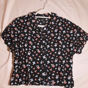 Hot Topic loose and lightweight mushroom button down, Size M